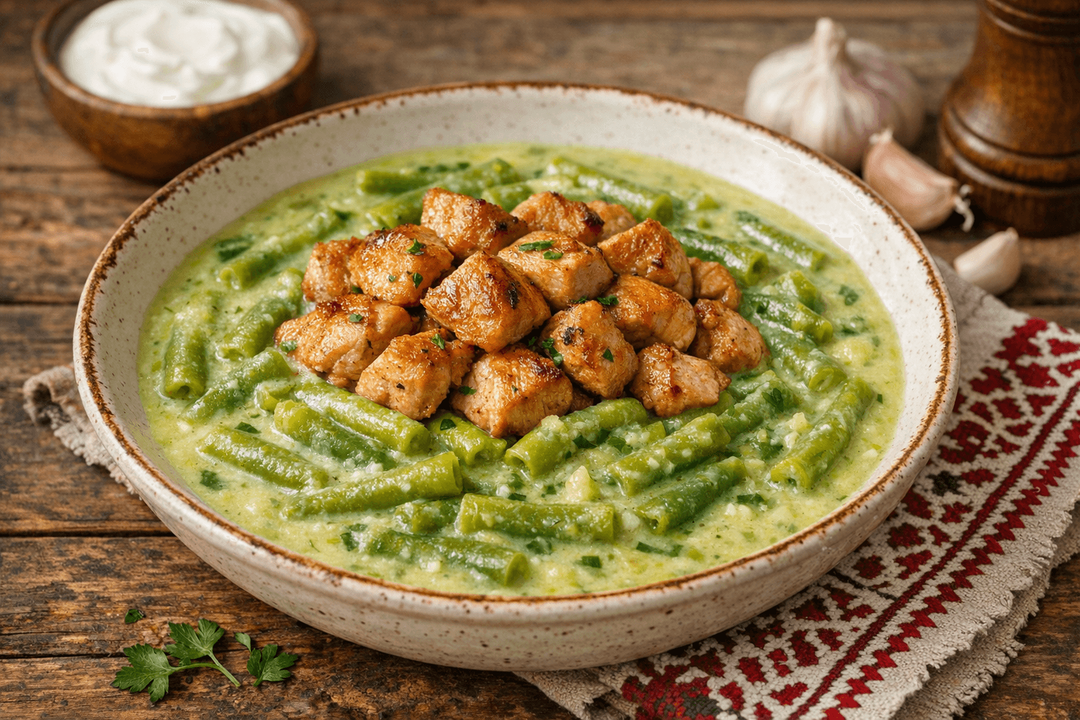 Green Bean Stew with Turkey (Without Thickening)