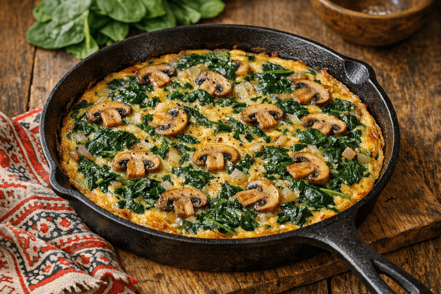 Spinach and Mushroom Frittata