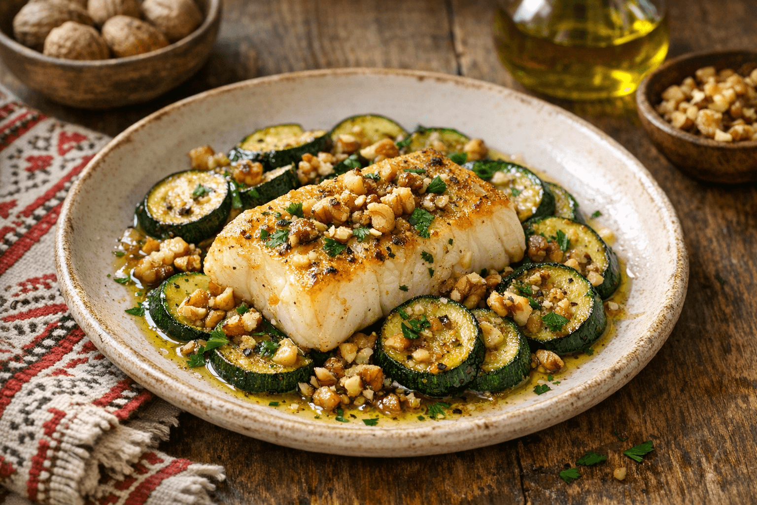 Mediterranean Cod with Extra Virgin Olive Oil